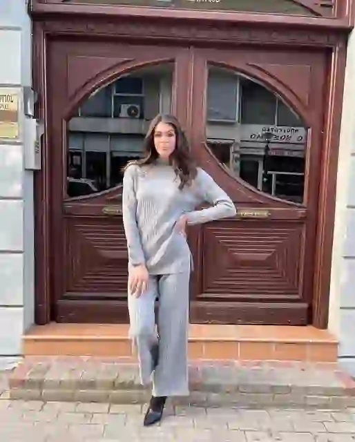 Πλεκτο Σετ - Γκρι