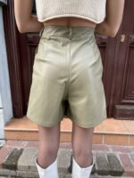 Leather Shorts- Oil Green - Image 5