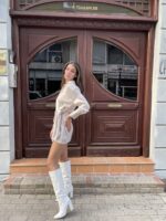 Silk Satin Dress- Μπεζ - Image 4