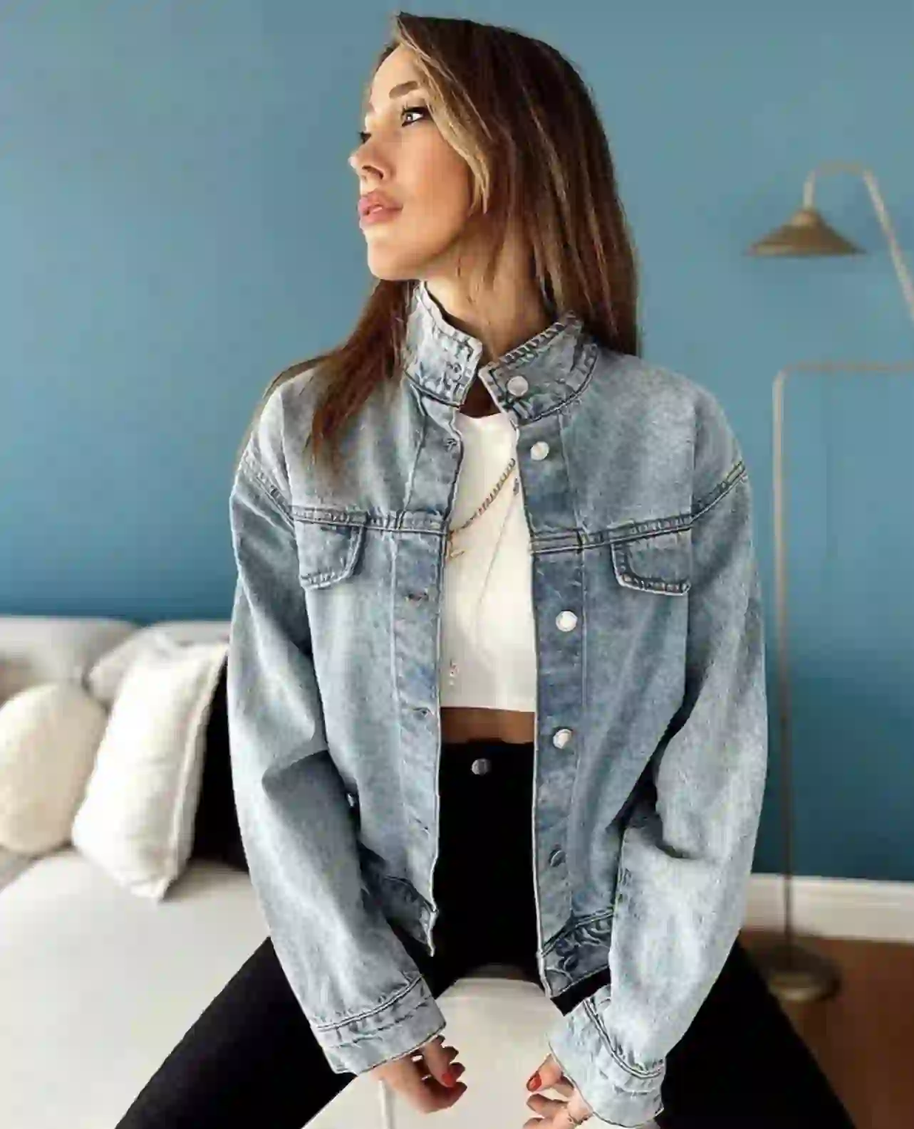 Τζιν Ζακετα Με Στρας