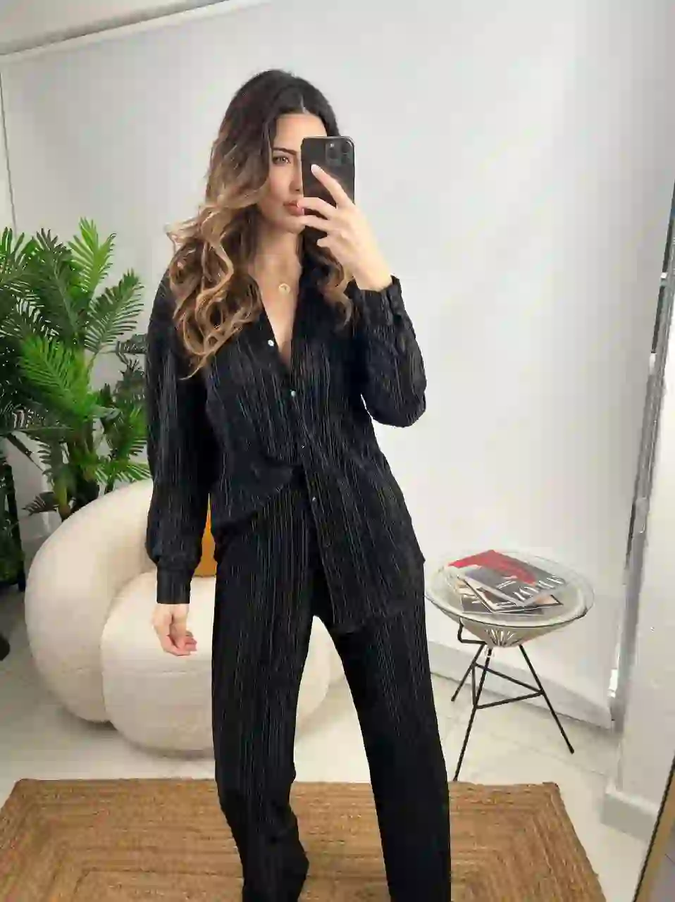 Γοφρε Σετ Με Μπουστακι- Μαυρο