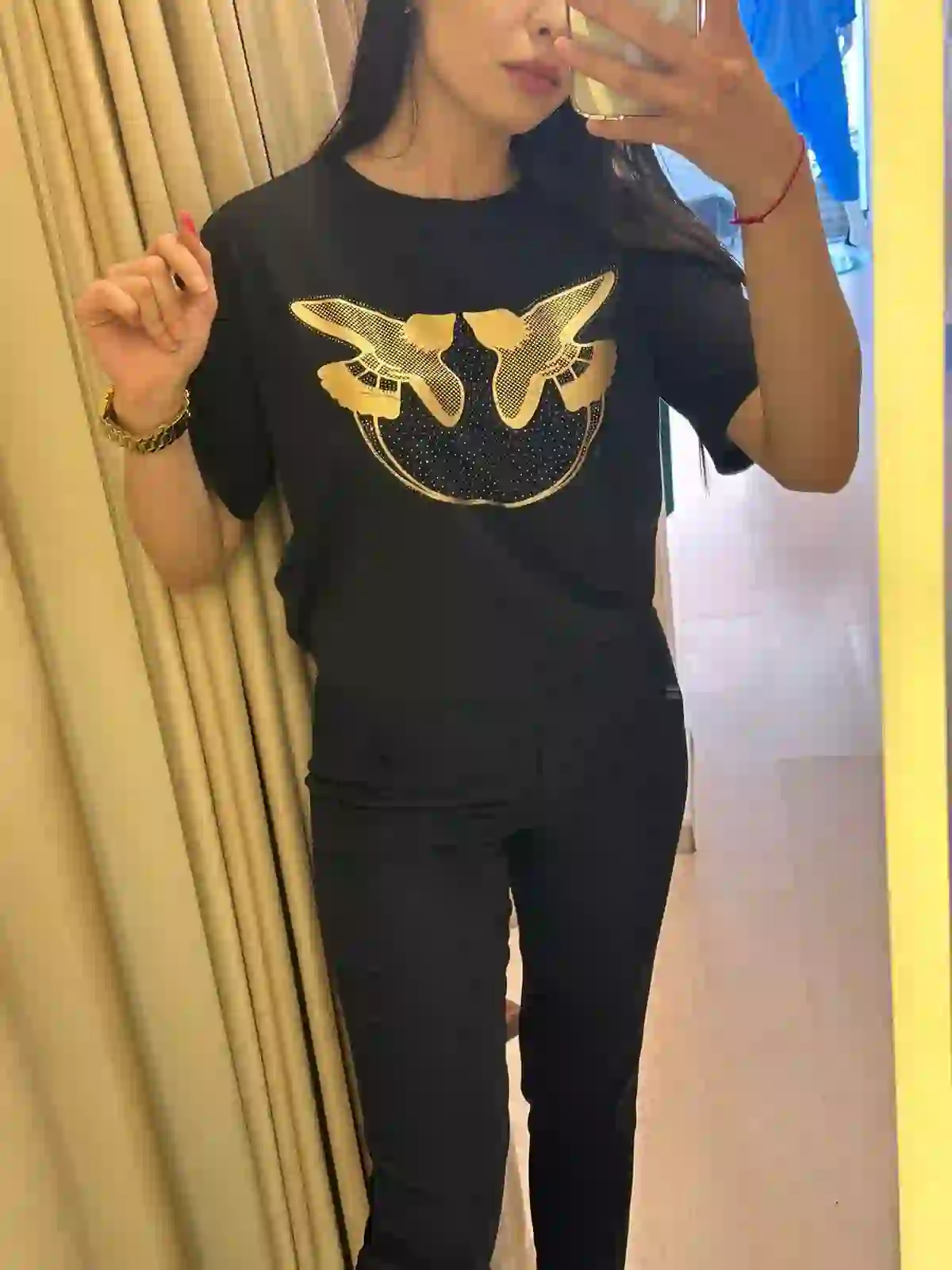 Βαμβακερη Μπλουζα Με Στρας- Μαυρο