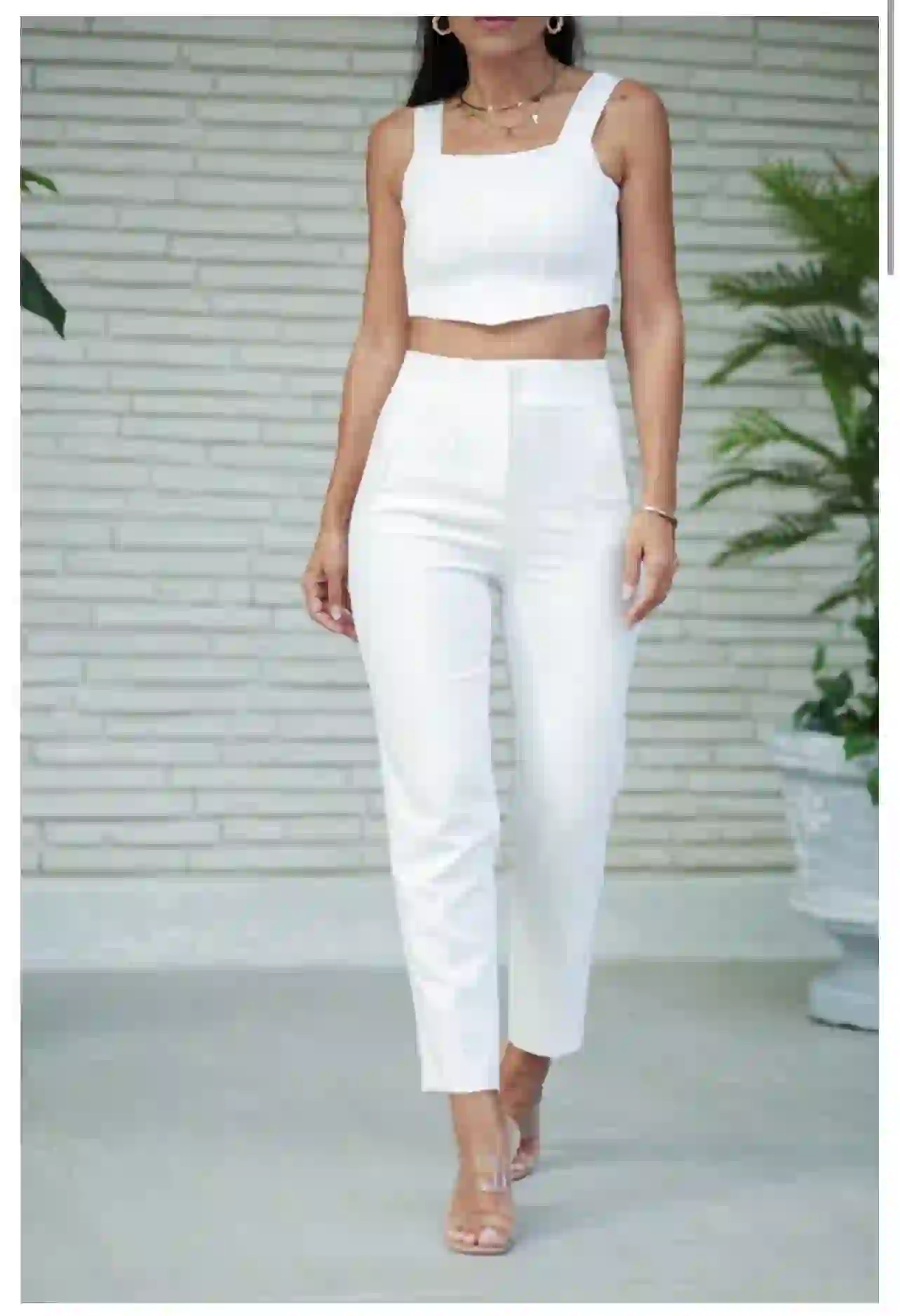 Υφασμάτινο Παντελόνι - Λευκό