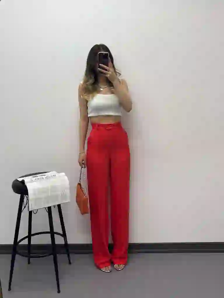 Λινο Palazzo Παντελονι- Orange