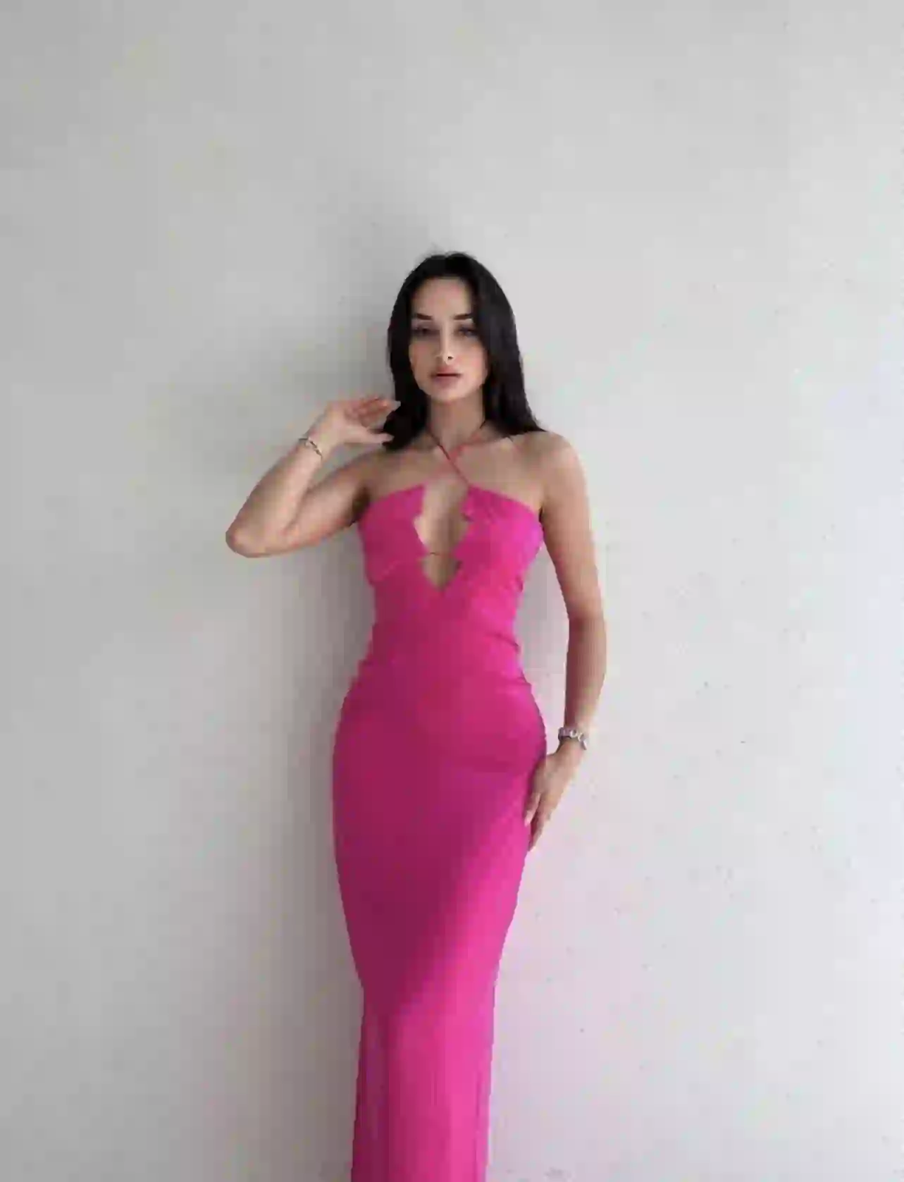 Satin Dress / Fuchsia
