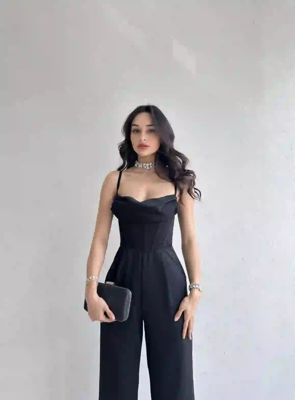 IMG_4694 Σατέν Ολόσωμη Φόρμα / Μαύρο - Image 3