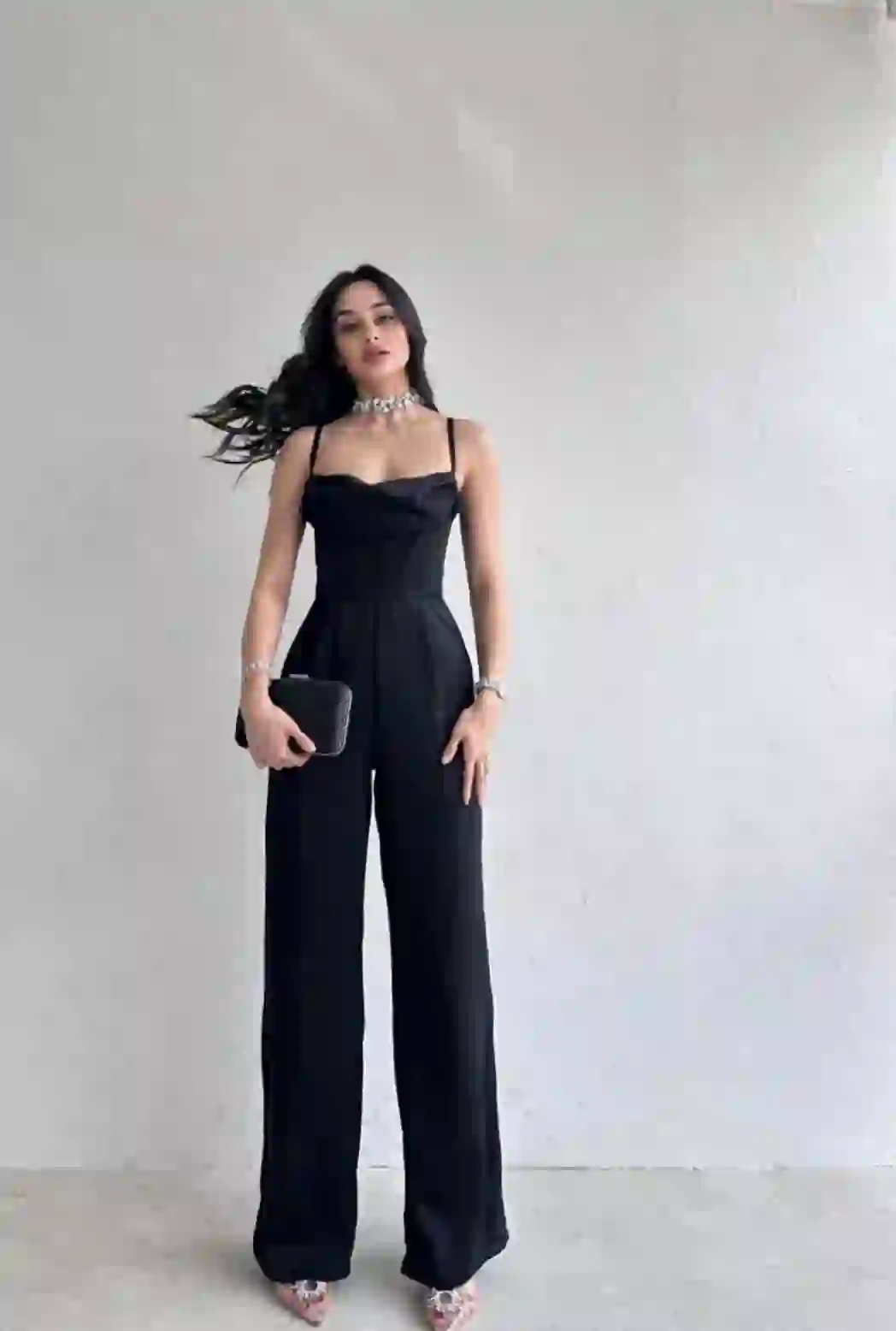 IMG_4695 Σατέν Ολόσωμη Φόρμα / Μαύρο - Image 2