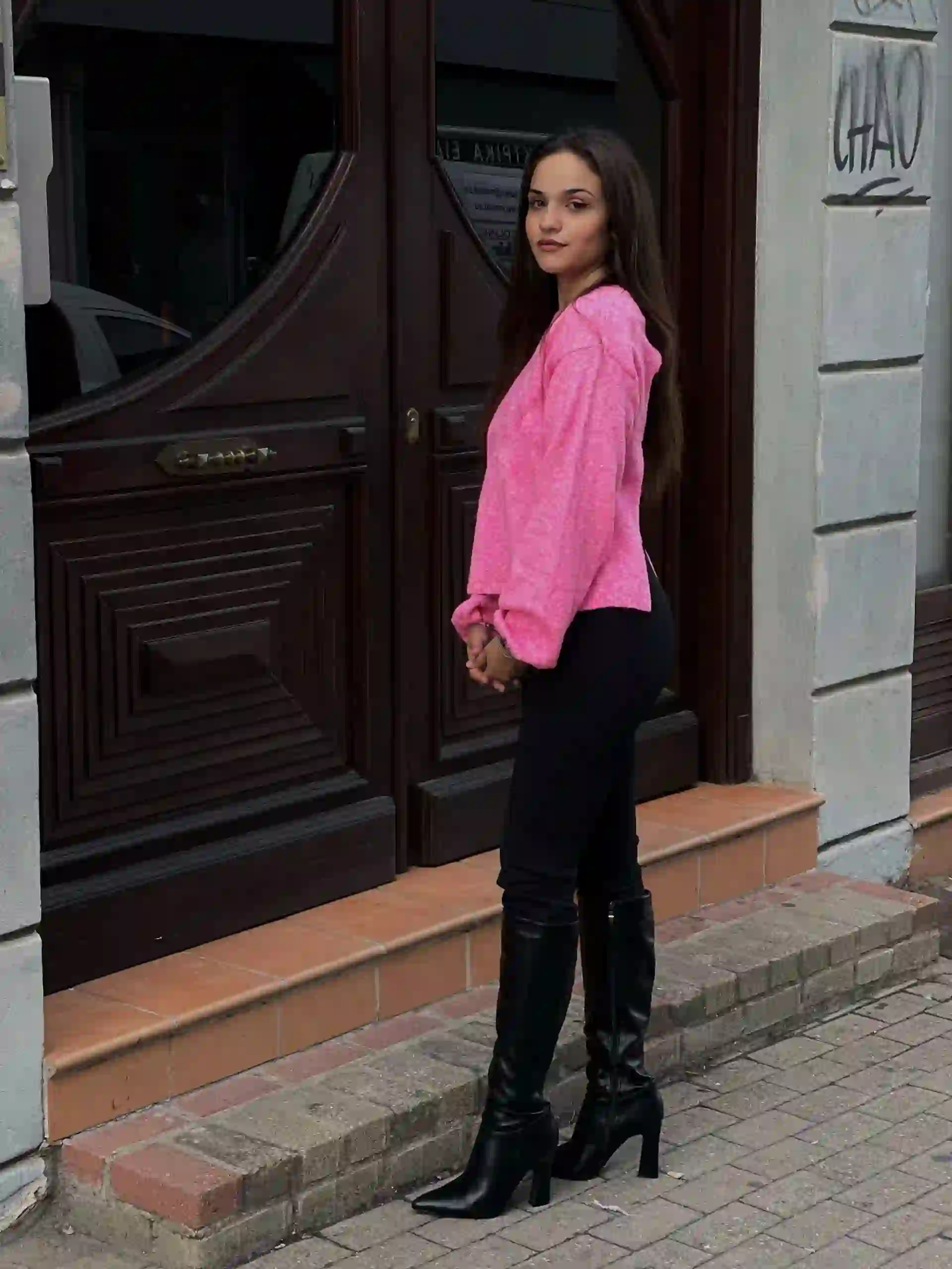 ◼️Πουλόβερ Εξώπλατο Με Δέσιμο Στη Πλάτη 🩷