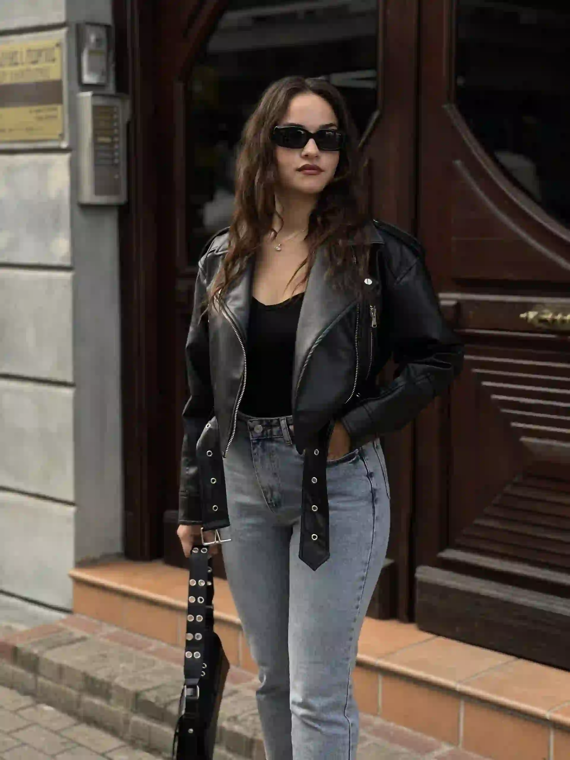 ◼️Premium Biker Δερμάτινη Ζακετα/ Μαύρο