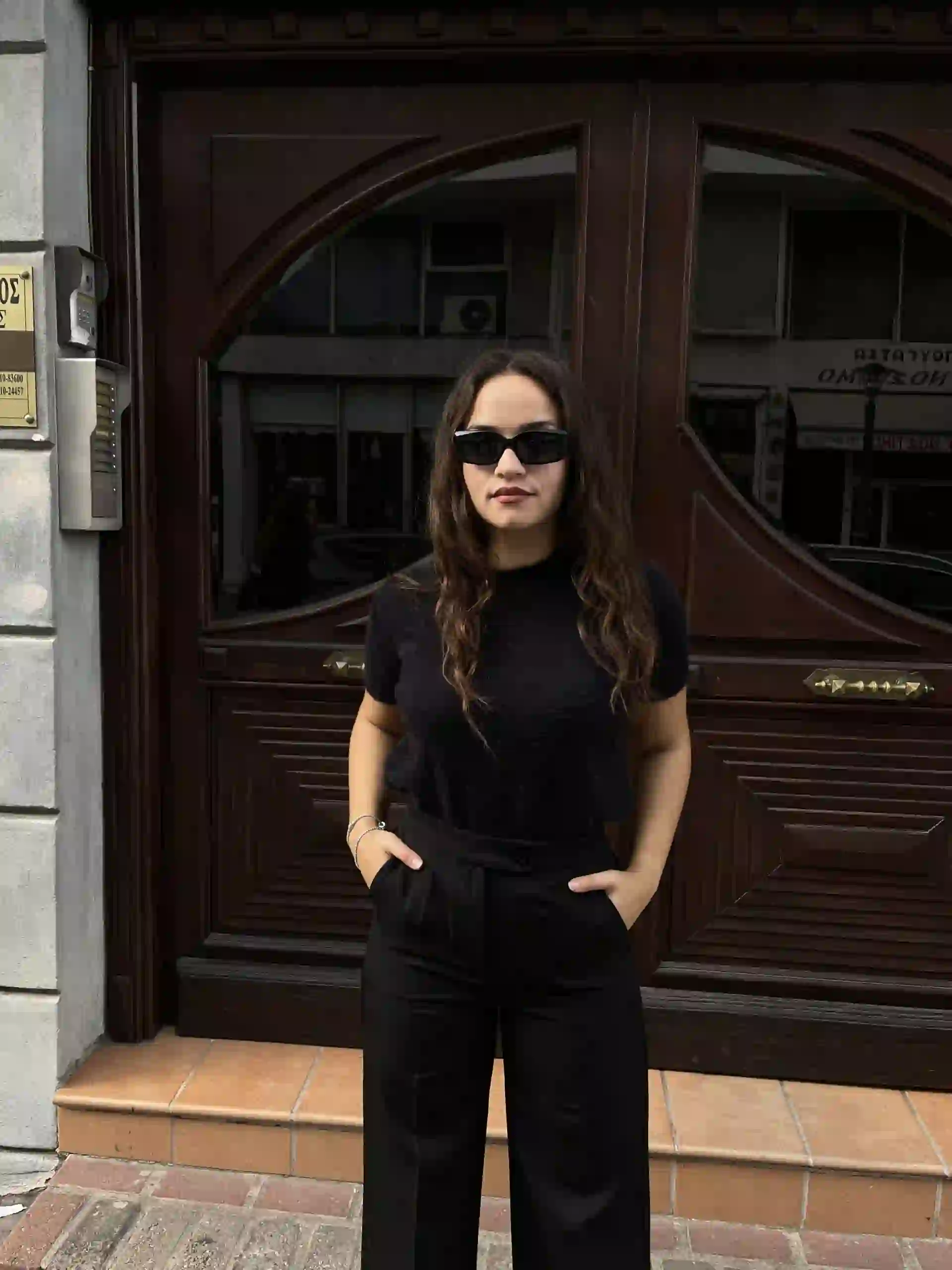 ◼️Πλεκτη Χνουδωτή Κοντομάνικη Μπλούζα / Μαύρο