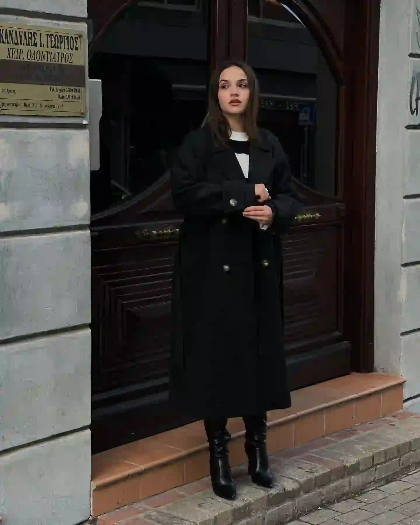 Ολόμαλλο Oversize Παλτό / Μαύρο