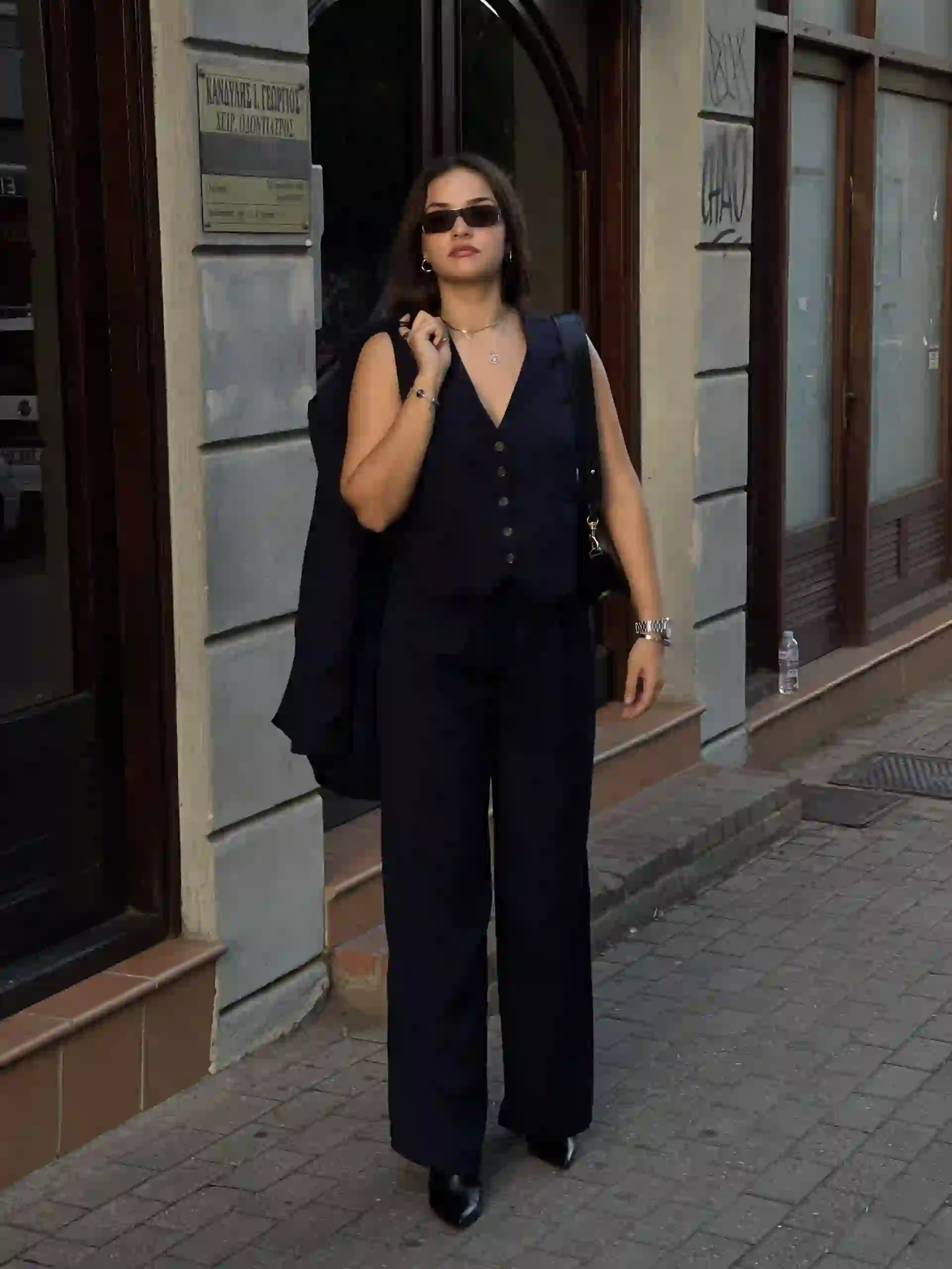 ◼️Classic Palazzo Παντελόνι / Ναυτικό Μπλε