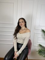 Lurex Off Shoulder Μπλουζα / Μπεζ