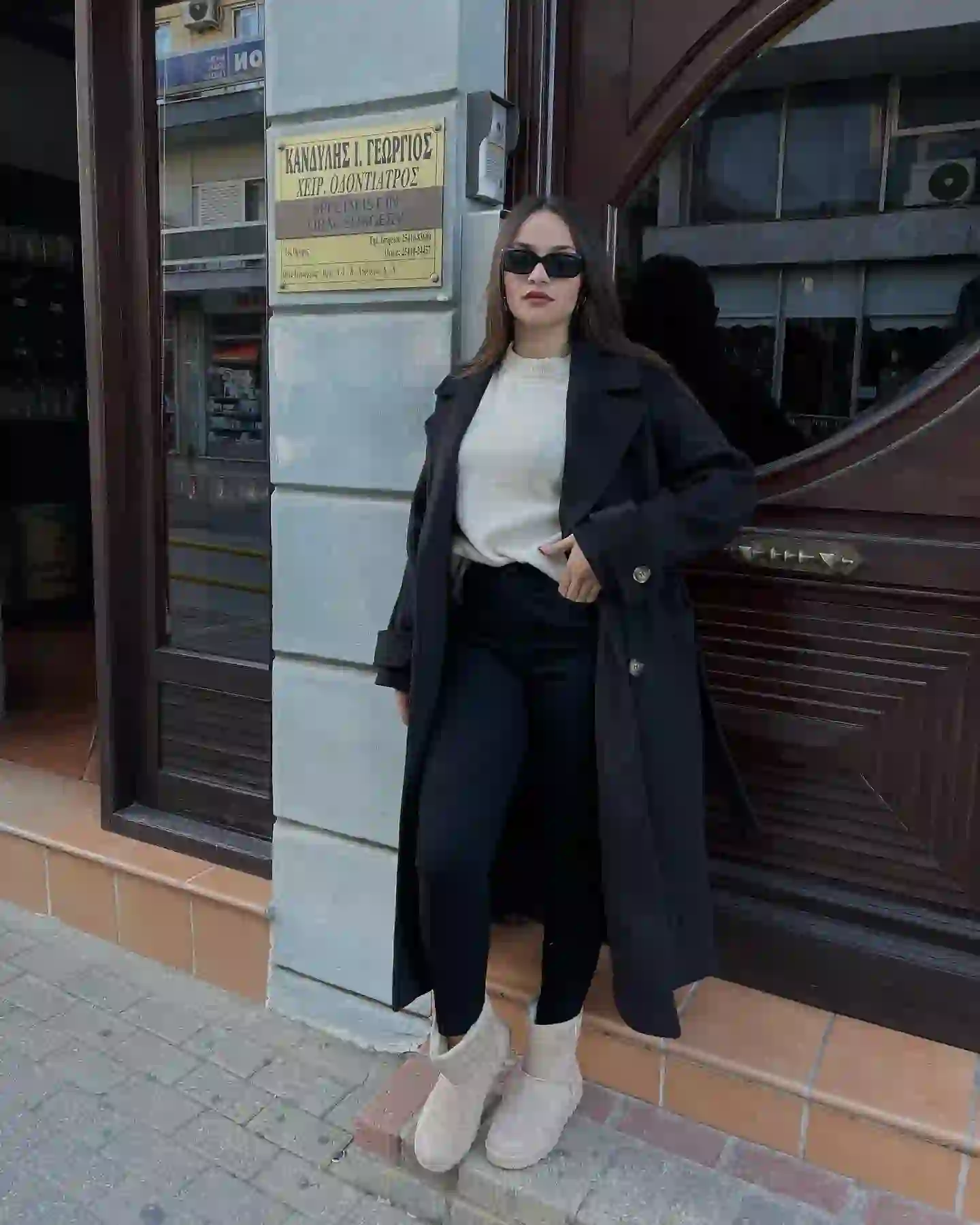 Οversized Μάλλινο Παλτό/ Μαύρο