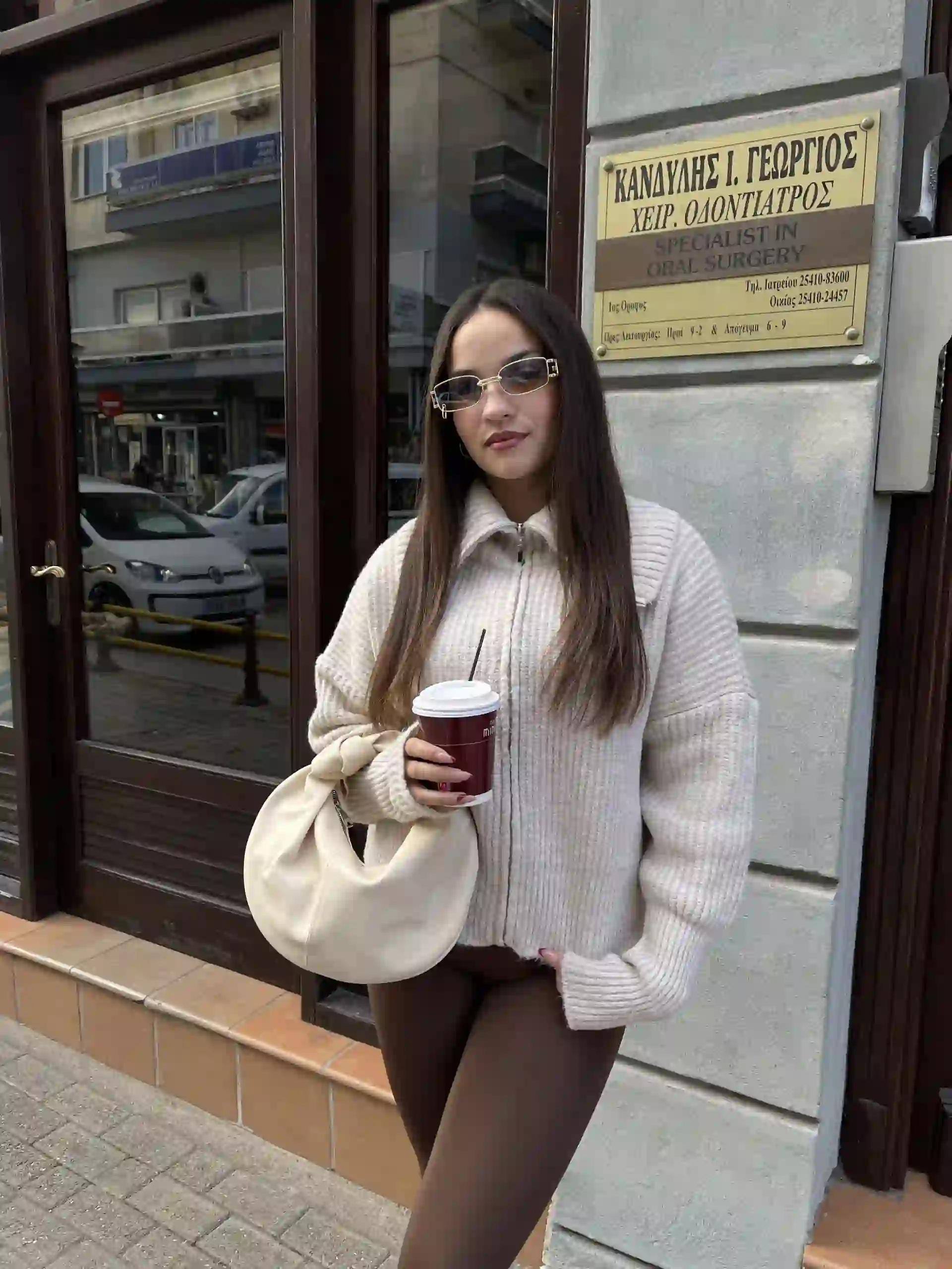 IMG_0501 Πλεκτη Ζακετα Με Φερμουάρ/ Μπεζ - Image 4