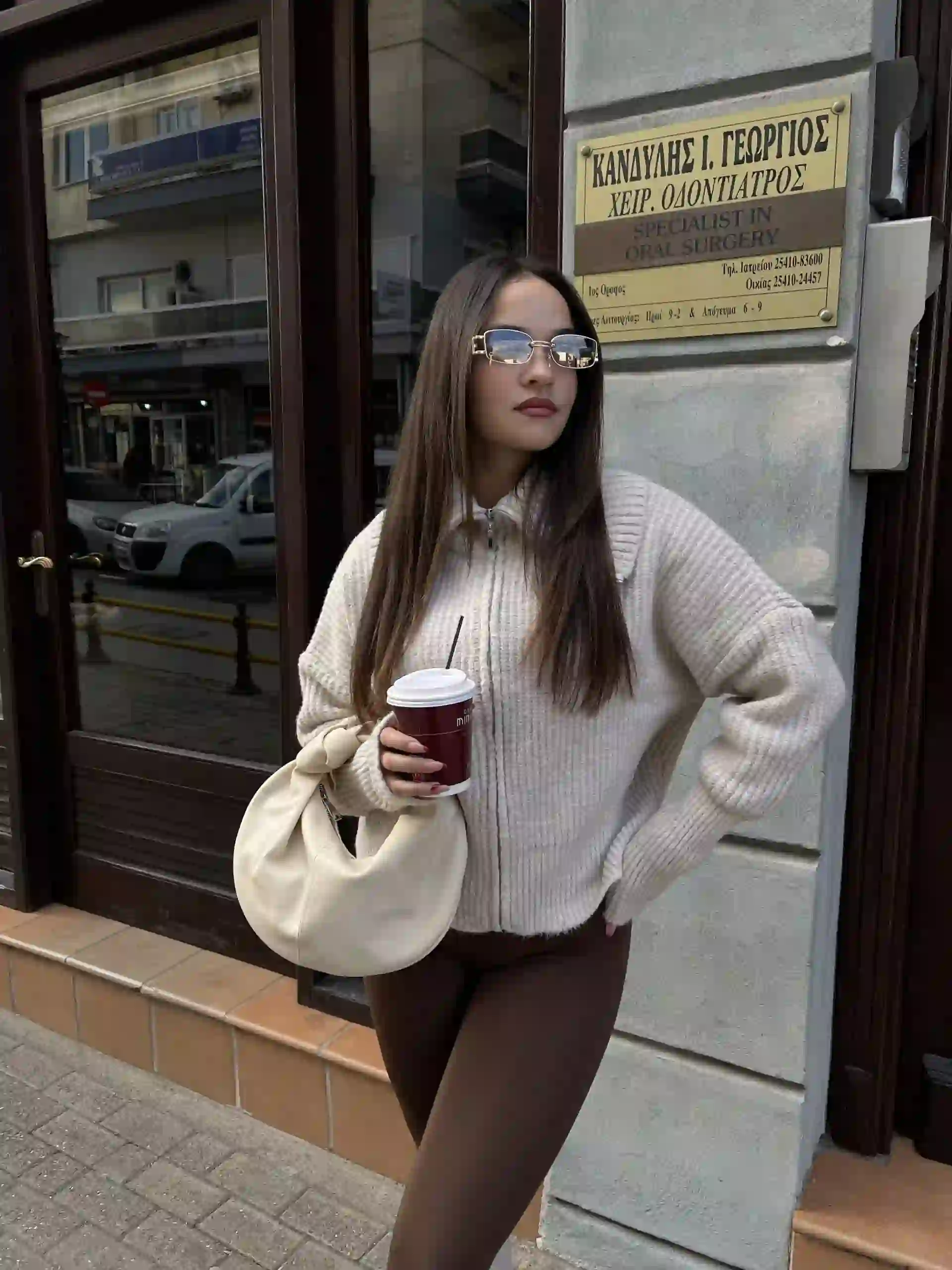 IMG_0509 Πλεκτη Ζακετα Με Φερμουάρ/ Μπεζ - Image 3