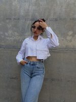 Πουκάμισο Άσπρο Crop Top