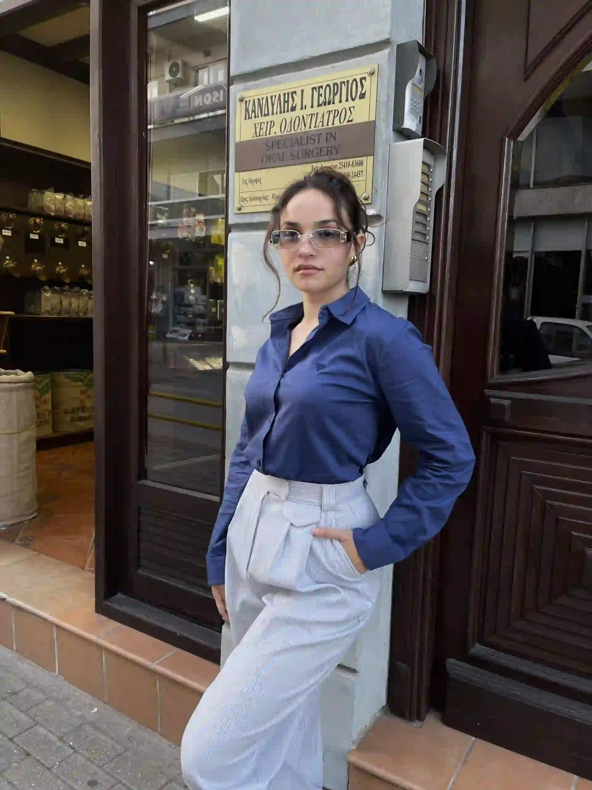 IMG_1446 Premium Cotton Πουκάμισο / Μπλε - Image 2