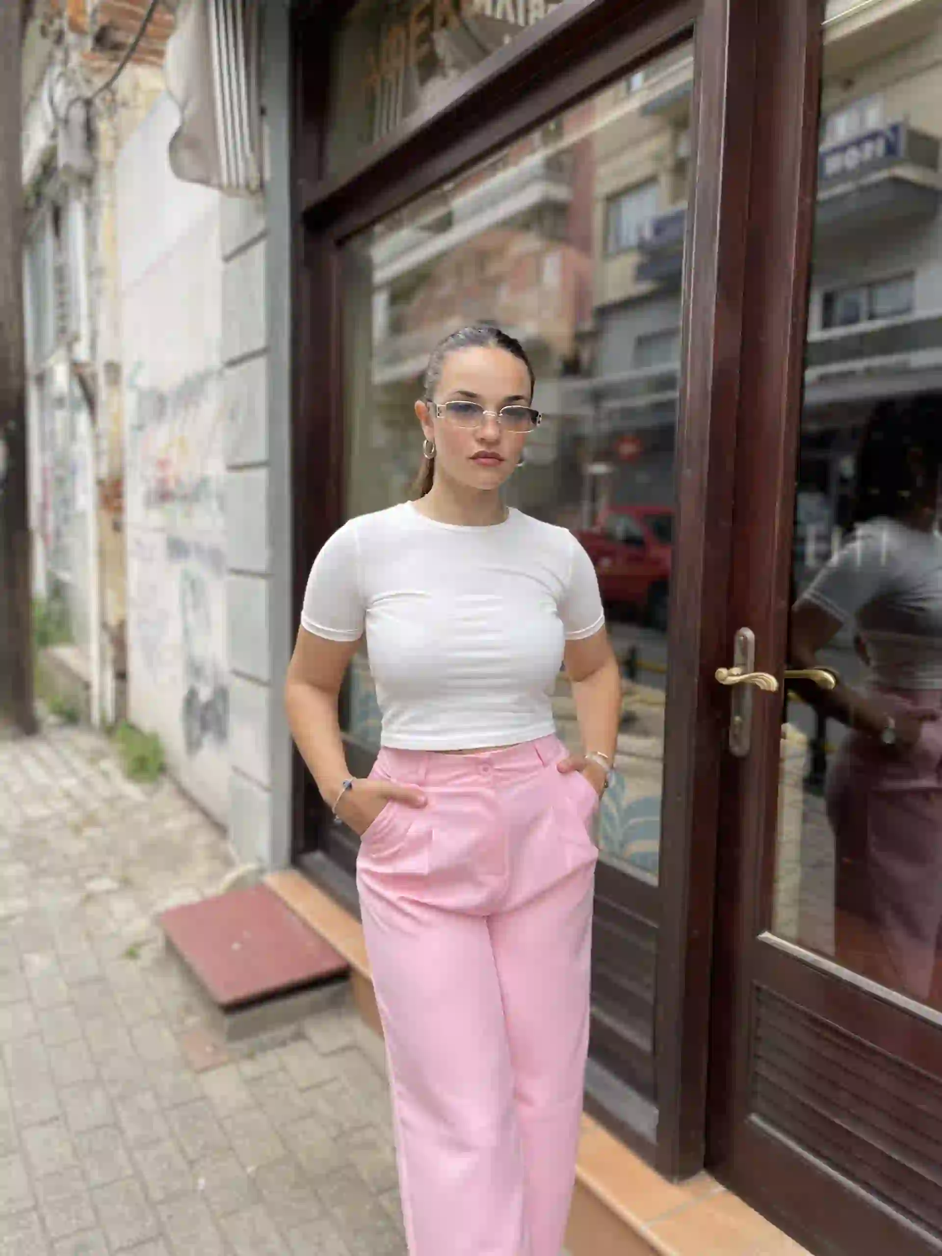 Κοντομάνικο Τοπ/ Λευκό