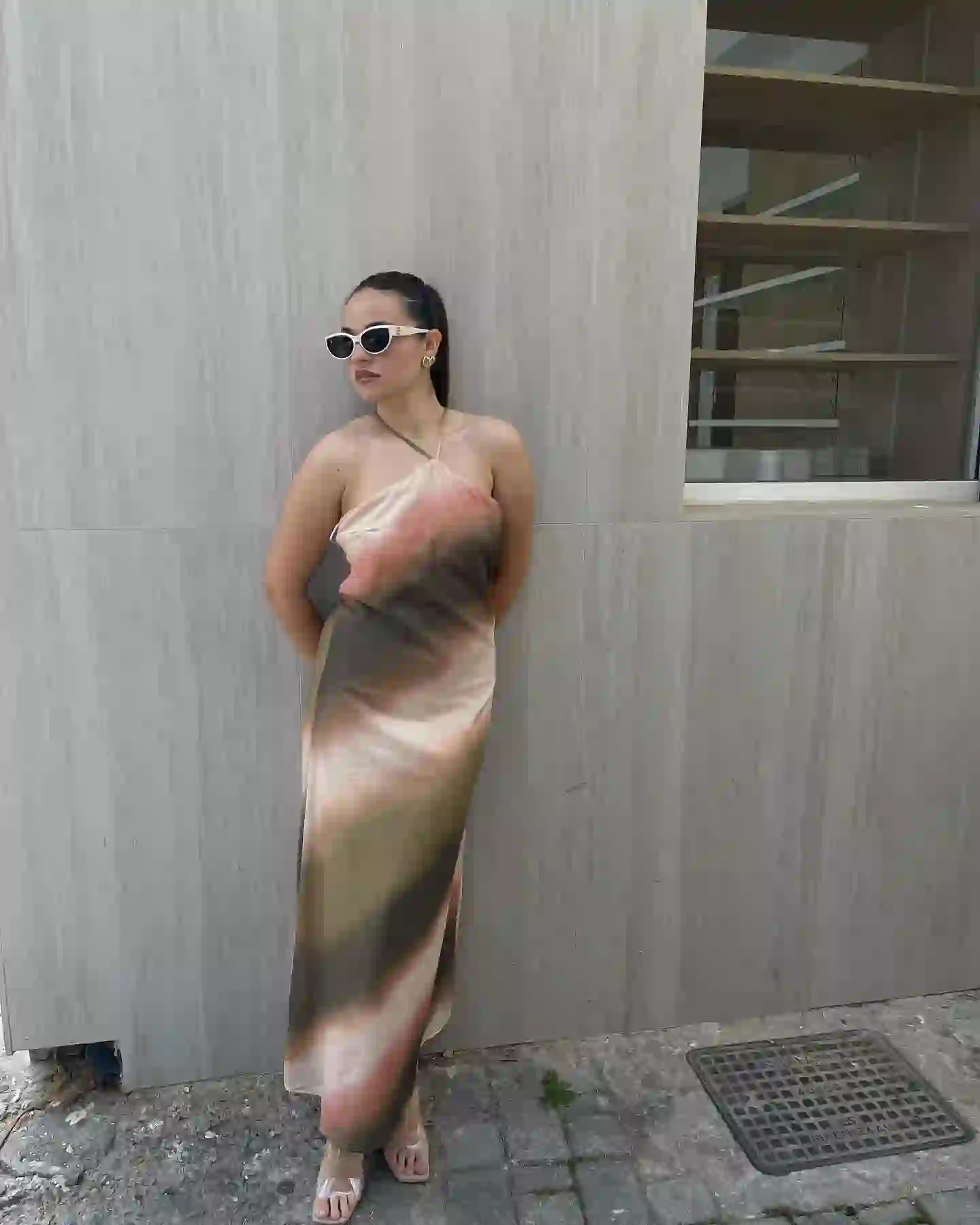 Maxi Φόρεμα Με Εξώπλατο / Χακί