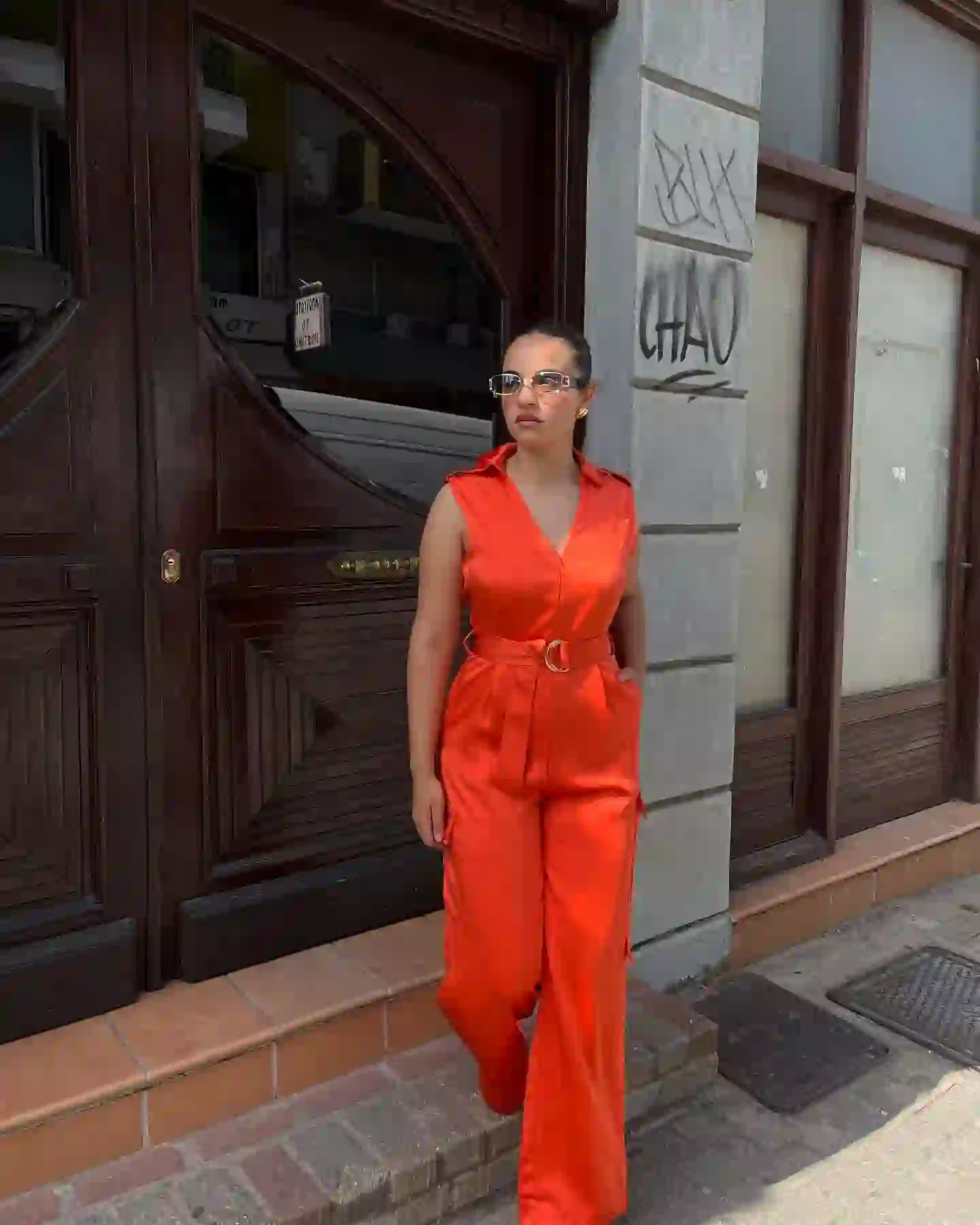 Ολόσωμη Σατέν Φόρμα / Κοράλι