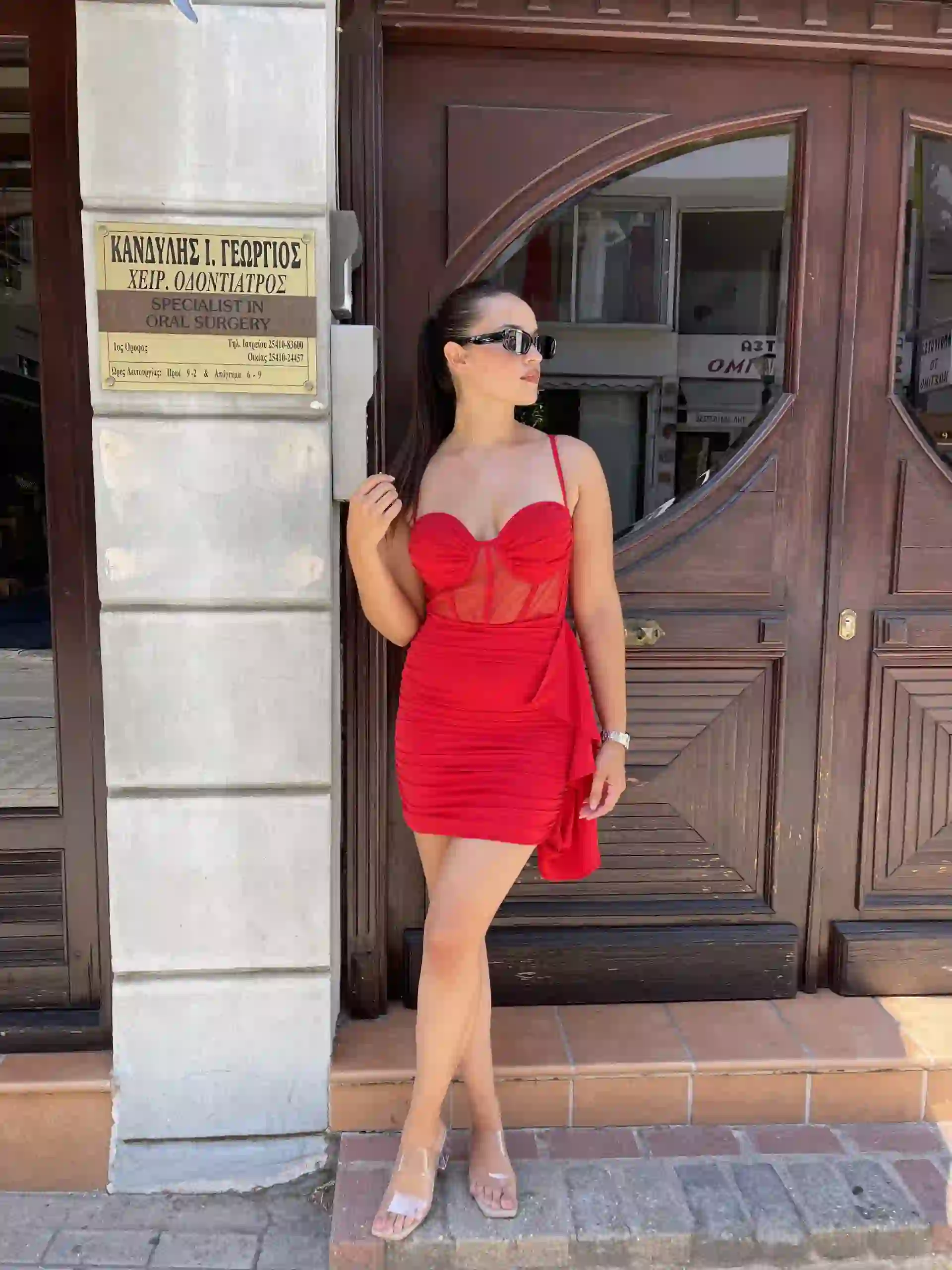 Corset Mini Bodycon Φόρεμα / Κοκκινο 💥