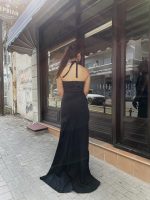 Black Neck Tied Slit Detail Dress / Black 🖤 - Image 3
