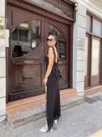 MELANIE ΜΑΚΡΥ ΦΟΡΕΜΑ ΜΕ ΒΟΛΑΝ / ΜΑΥΡΟ 🖤 - Image 5